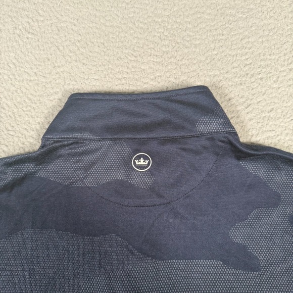 Peter Millar Shirt Mens Small Blue Camo Perth 1/4 Zip Performance Pullover Golf - Picture 7 of 9
